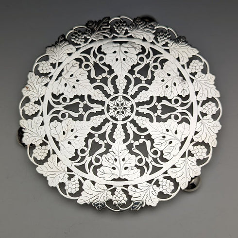 British vintage silver plate teapot stand pair